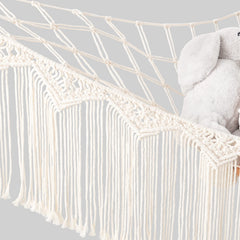 Mkono stuffed animal hammock large capacity with plush toys on display