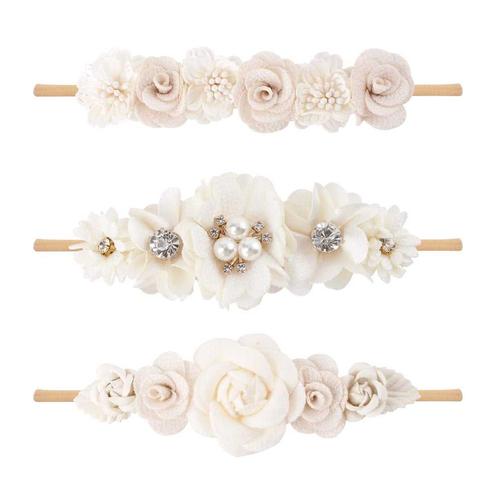 mligril baby headbands with flowers in close-up, ideal for photoshoots and birthdays