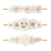 mligril baby headbands with flowers in close-up, ideal for photoshoots and birthdays