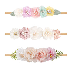 mligril baby headbands flower bows 3pack for everyday fashion