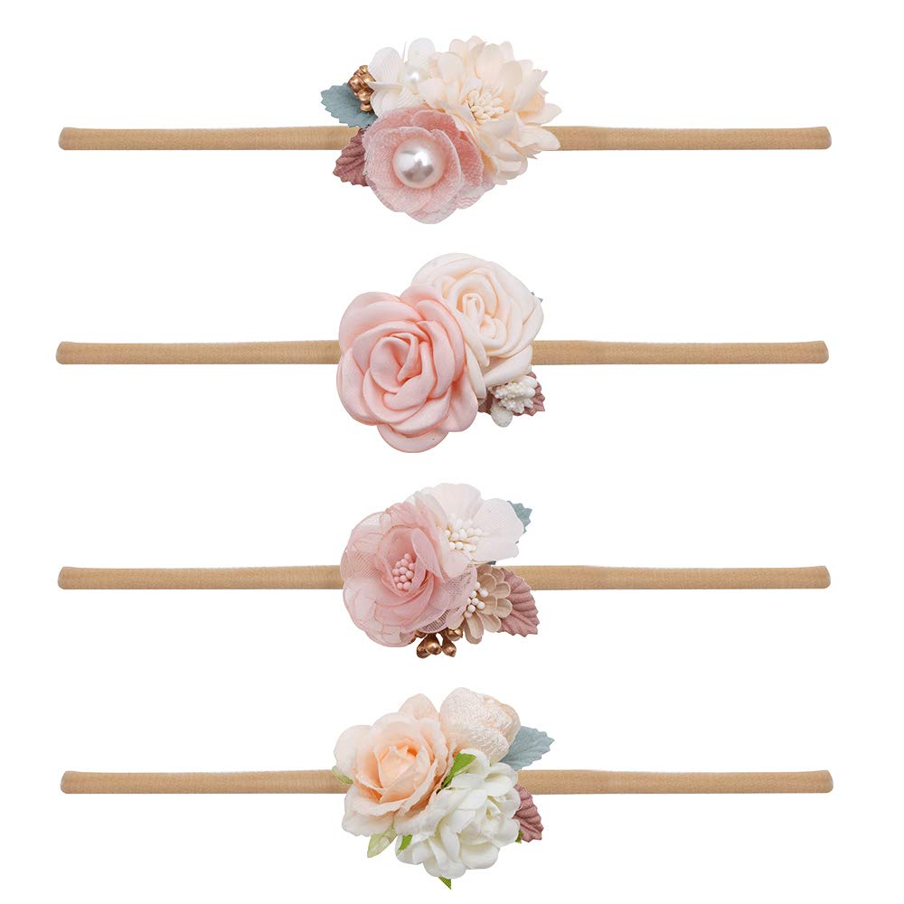 mligril baby headbands with flower bows offer soft, stretchy comfort for newborns and toddlers