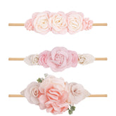 mligril baby girl nylon headband with pink flower bow for newborn comfort