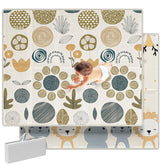 Mloong baby play mat laid flat showing spacious 59x71 inches for safe tummy time.