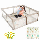 Mloong baby playpen assembly shows quick setup for busy parents.