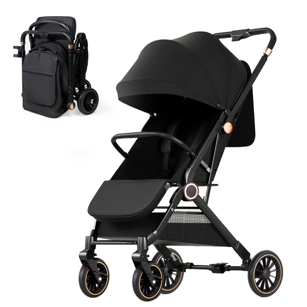 MMBABY baby stroller 3in1 folding black with travel-ready versatility for parents