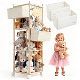 MMEEPO stuffed animal storage 53-inch unit keeps plush toys neatly organized in playrooms.