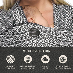 Moby Evolution Wrap fabric closeup showcases soft stretchable material and comfort
