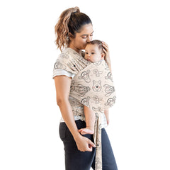 Moby Featherknit wrap close-up fabric showing soft, breathable material for gentle baby wearing.