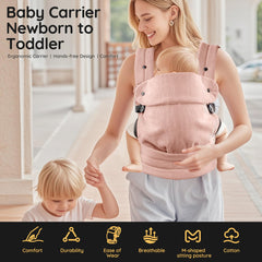 MOCKPOSE baby carrier outward-facing pose shows growth-friendly design for curious toddlers.