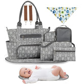 Moclever 8-piece diaper bag set main tote offers roomy interior for busy days