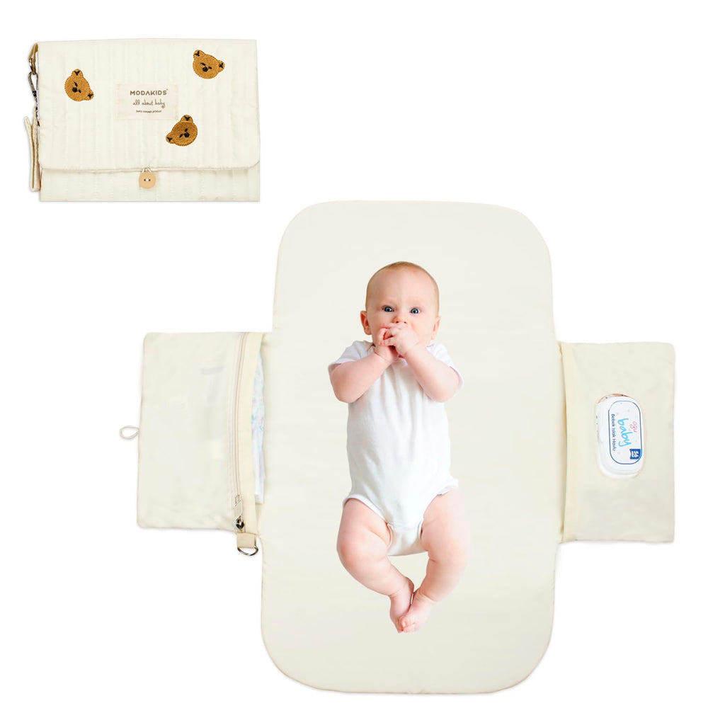 MODAKIDS portable diaper changing pad bear fold design for on-the-go changes