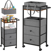 Modanais baby diaper caddy top panel shows sturdy construction for bedside changes.