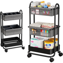 Modanais diaper caddy with 3-tier cart for organized nursery storage and easy night-time access