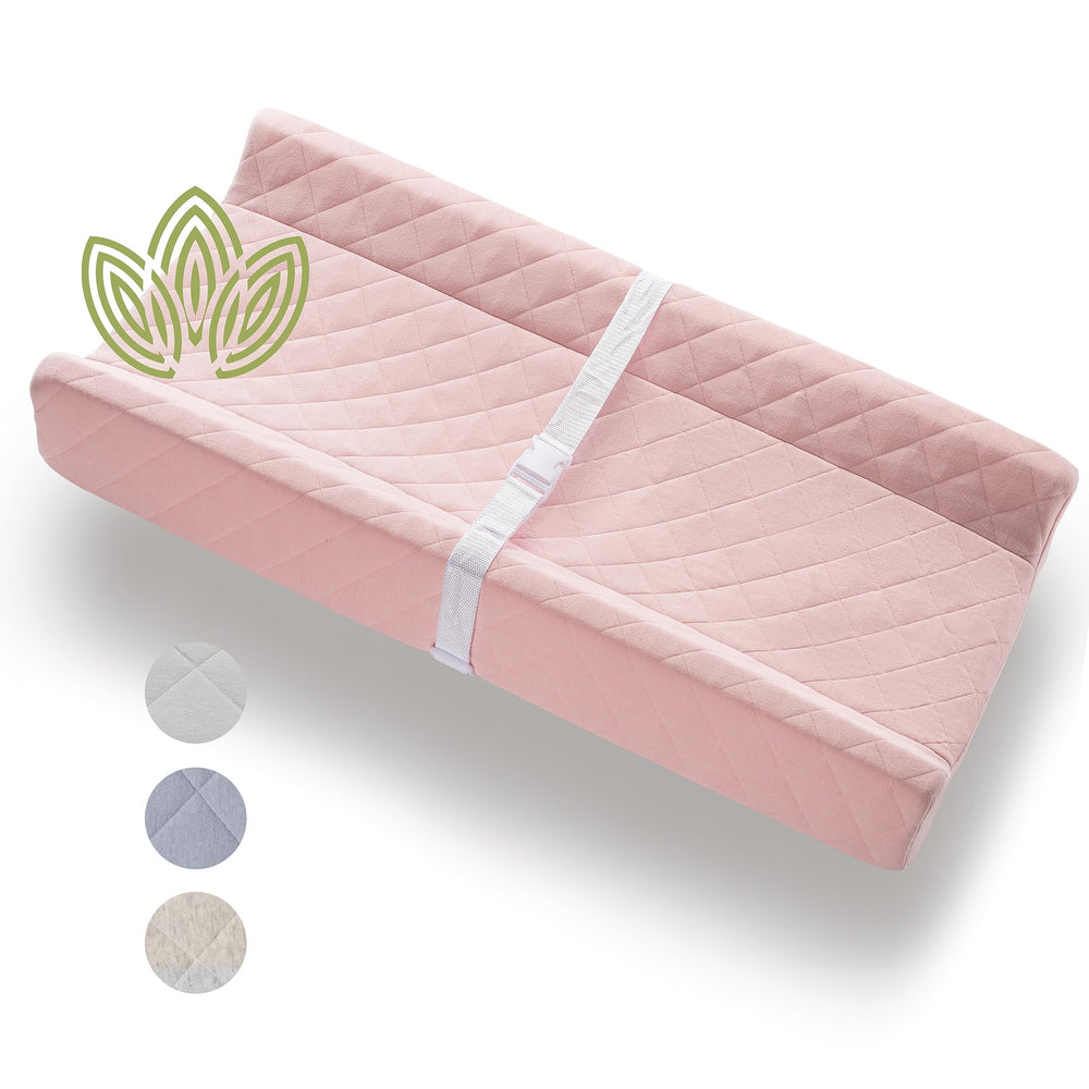 Modera organic cotton changing pad with soft cushion offers gentle diaper changes.