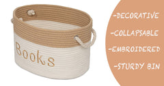Embroidered storage bin from Modern Designs Pro adds fashion-forward storage to playrooms.