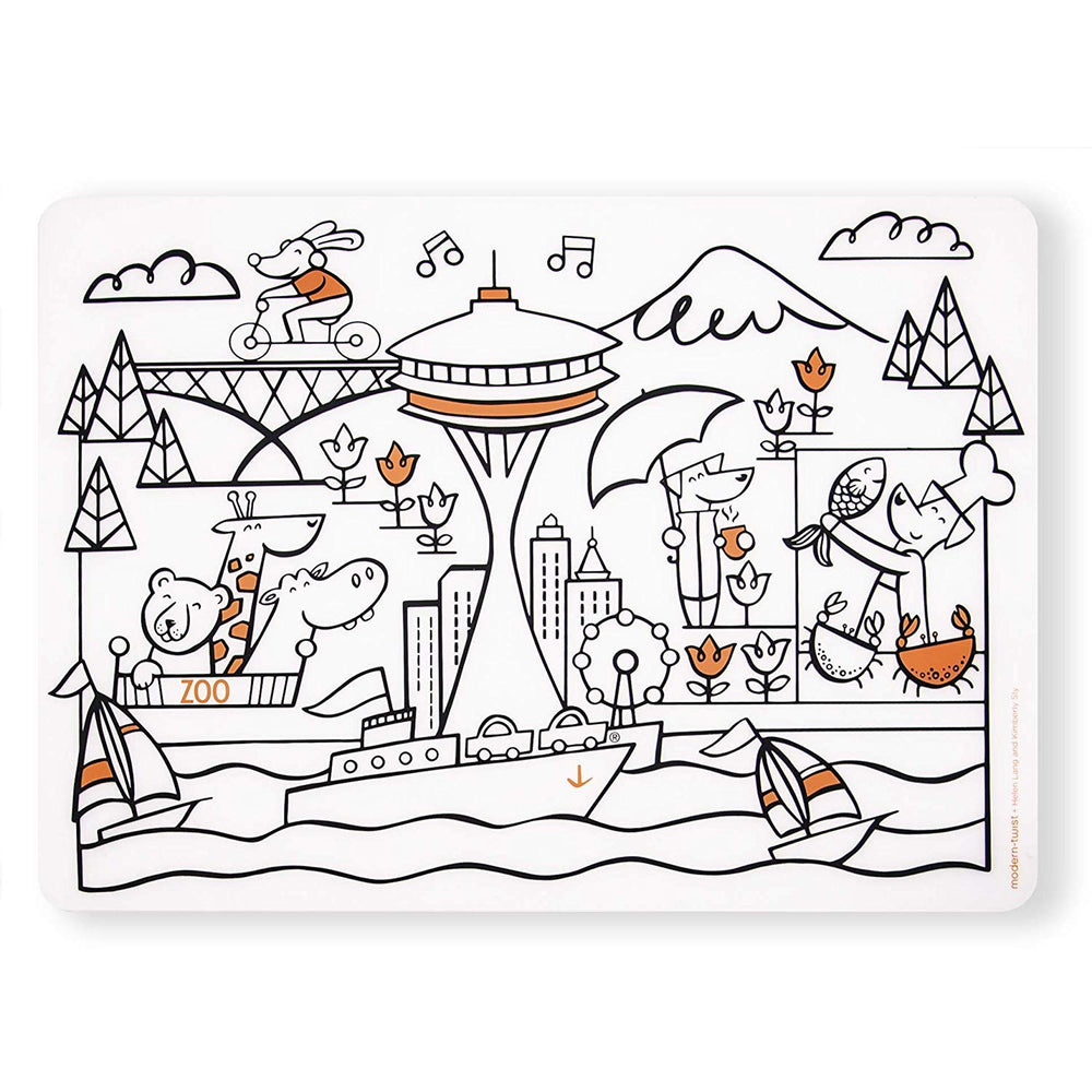 MODERN-TWIST Mark-Mat 10x14 placemat doodle surface for mess-free coloring
