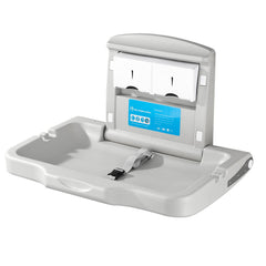Modundry changing station front view with contoured surface for safe diaper changes
