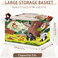 Mogifedc animals storage basket large inside-capacity reveals room for laundry or plush toys.