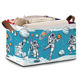 Mogifedc astronaut basket front view for space-themed toy storage