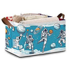Mogifedc astronaut basket front view for space-themed toy storage