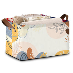 Mogifedc Boho Floral collapsible basket front view shows space-saving storage solution