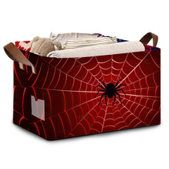 Mogifedc Red Spider Web Box front view shows space-saving storage for seasonal decor