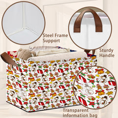 Mogifedc storage basket festive pattern closeup adds holiday decorative appeal.