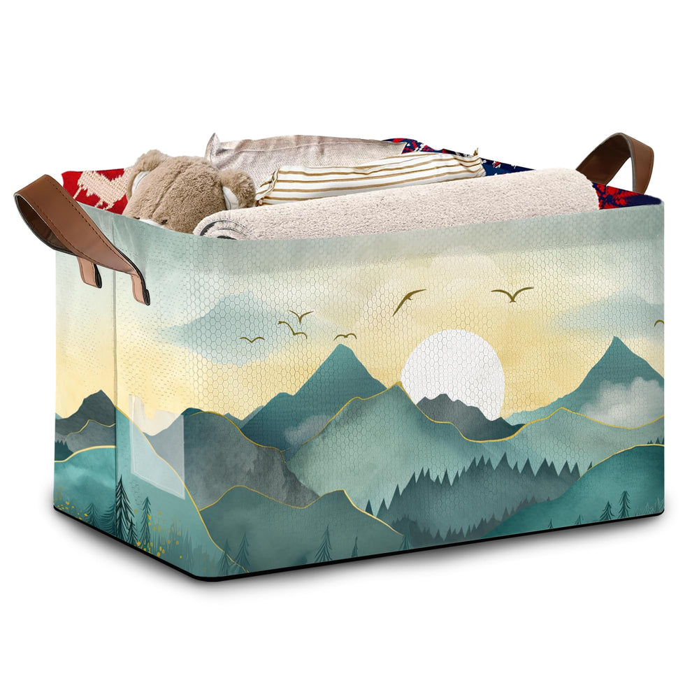 Mogifedc Sun Mountains storage basket front view showing decorative organization.