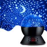 MOKOQI star projector in a dark bedroom projecting stars for bedtime calm