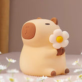 MOKYDUO Capybara night light front view with soft silicone glow for bedtime comfort.