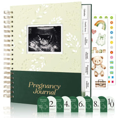Molekaus pregnancy journal cover: elegant neutral leather finish for keepsake moments.