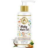Mom & World Baby Hair Oil bottle pour for nourished hair.