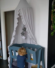 MOMAID Bed Canopy Reading Nook in Light Grey creates a cozy hideaway for stories