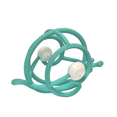 Mombella snail teether soft loops and tubes support grasping.