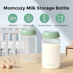 Momcozy 11oz capacity bottle ready for milk expression and storage