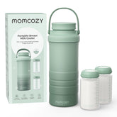 Momcozy 22oz cooler outdoor bundle keeps breastmilk cold during adventures.