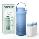 Momcozy 22oz portable cooler front view for travel-friendly milk storage.