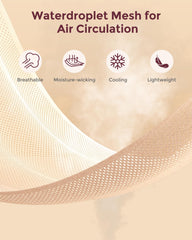 Momcozy AirMesh light beige wearing demonstrates lightweight, all-day comfort.