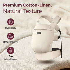 Momcozy Baby Carrier 7-44 lbs size range enables growth from infant to toddler with ease.