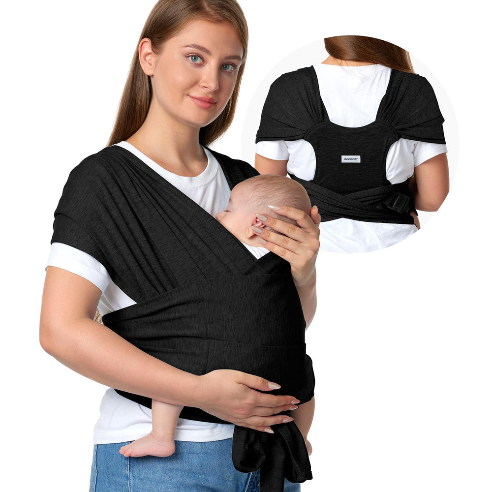 Momcozy baby wrap skin-friendly fabric shown in close-up for gentle daily wear and comfort