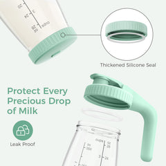 Momcozy borosilicate glass resists temperature changes for safe fridge-to-sterilization transitions.