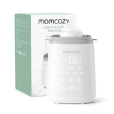 Momcozy Bottle Warmer demonstrates water-bath heating for gentle bottle warming.