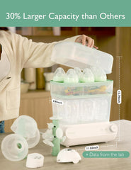 Momcozy breast pump parts sterilizer and dryer for hygienic pump components.