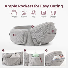 Momcozy breathable AirMesh fabric keeps wearer and baby comfortable.