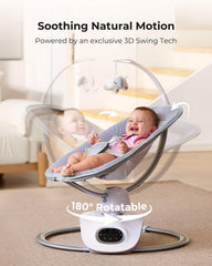 Momcozy CocoSway offers six motions for varied soothing and nap readiness.