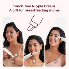 Momcozy ComfortNip cream texture shown; lightweight, fast-absorbing for daily comfort