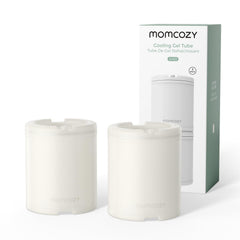 Momcozy Cooling Gel Tube in fridge delivers ice-free, long-lasting cooling for milk storage.