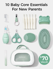 Momcozy nasal aspirator demonstrates one-handed use for gentle nasal relief