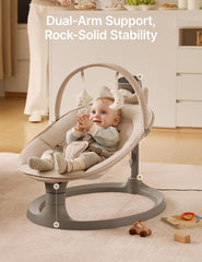 Momcozy dual-arm stability base ensures rock-solid support during play and rest.