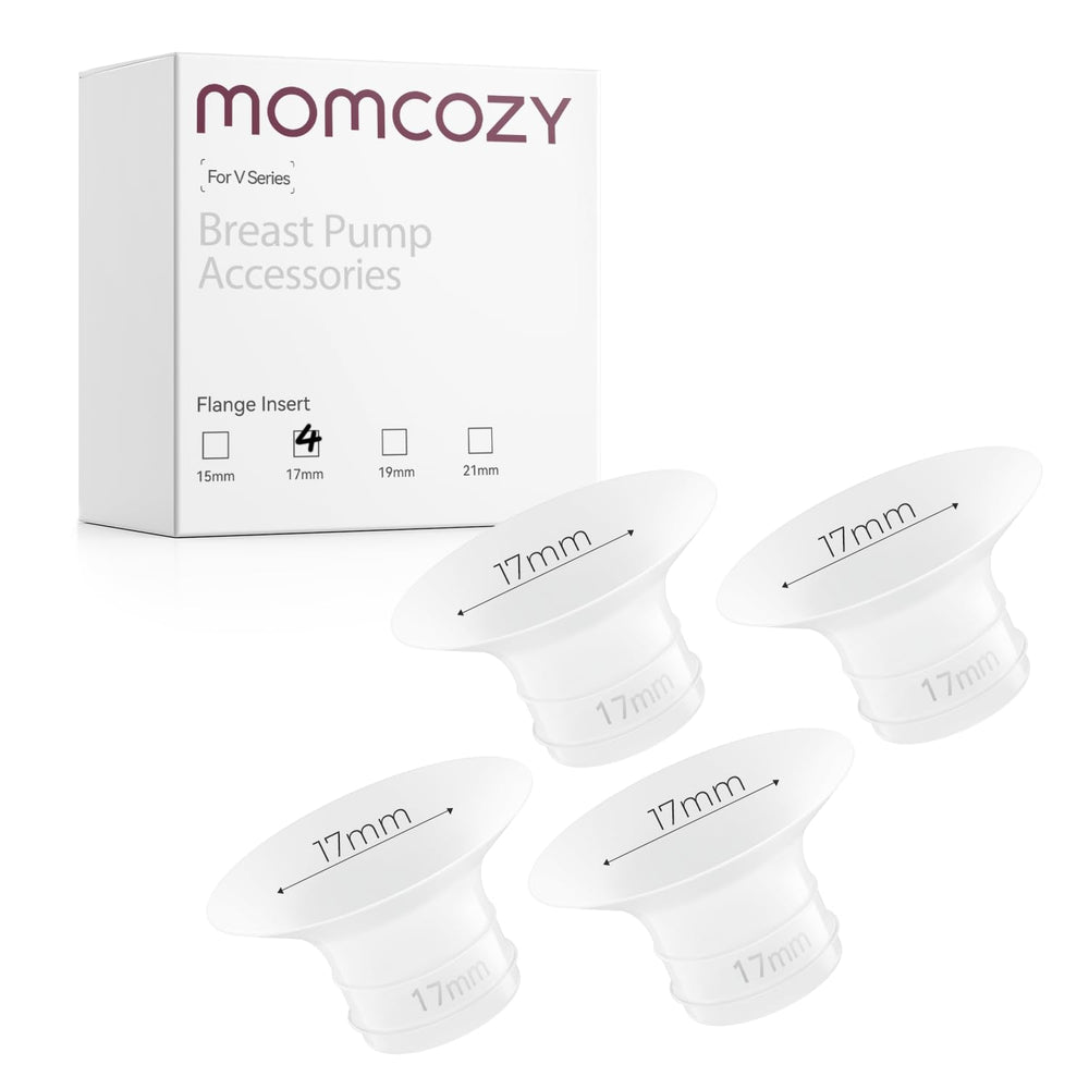 Momcozy 17mm flange insert for V1 Pro/V2 Pro provides comfortable fit for extended pumping sessions.